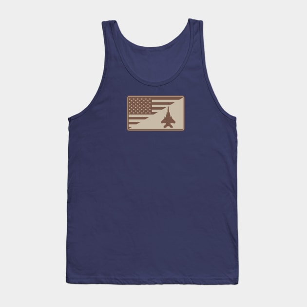 F-15 Eagle US Flag Patch (desert subdued) Tank Top by TCP